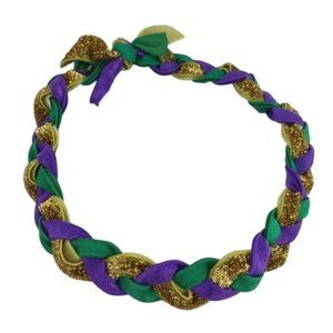 Mardi Gras Braided Headband~Mardi Gras Glitter Headband
